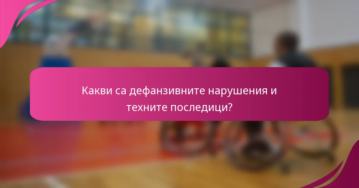 Какви са дефанзивните нарушения и техните последици?