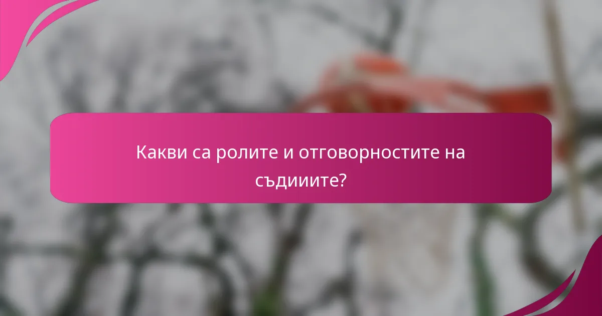 Какви са ролите и отговорностите на съдииите?